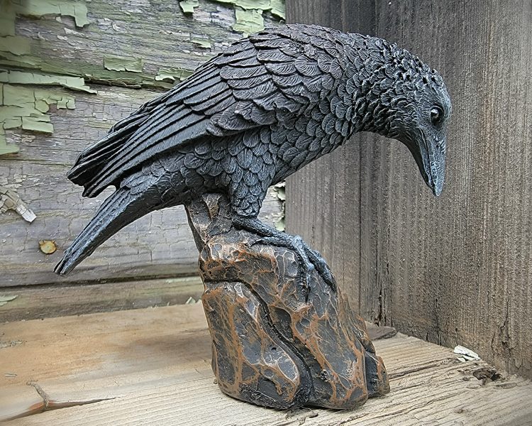 Raven Statue, Gothic Home Decor