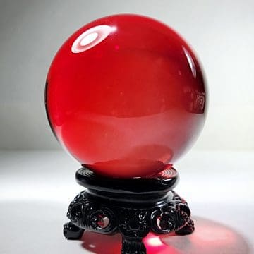 Large Red Crystal Ball, Red Glass Sphere, Gothic Home Decor