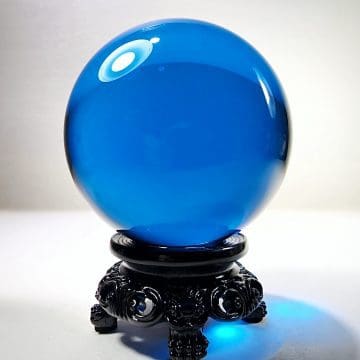 Blue Crystal Ball, 80mm Blue Glass Ball, 3.15 inches, Gothic Decor