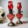 Gothic Decor, Red Vintage oil Lamps, Gothic Lighting