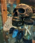 Gothic Home Decor, Black and Gold Skull, Fillagree Skull