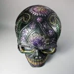 Black Day of the Dead Skull, Gothic Home Decor, Day of the Dead Decor