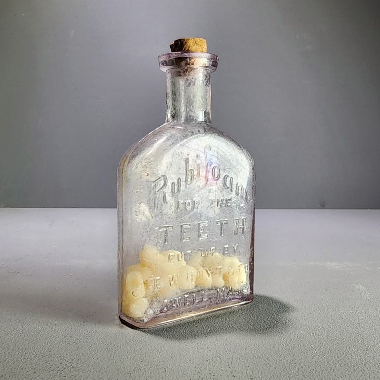 Creepy Vintage Decor, Curio, Trinkets, Vintage Medical Bottle With Teeth