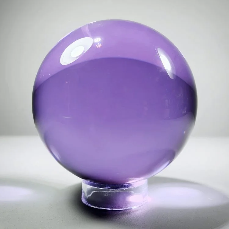 80mm Large Purple Crystal Ball, Violet Glass Gazing Ball, 3.15