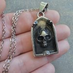Gothic Jewelry, Skull Necklace, Gothic Gift ideas, Resin Skull Charm