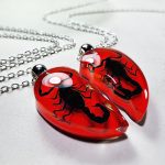 Gothic Gifts, Real Insect Jewelry, Heart Necklace, Scorpion Heart Charm