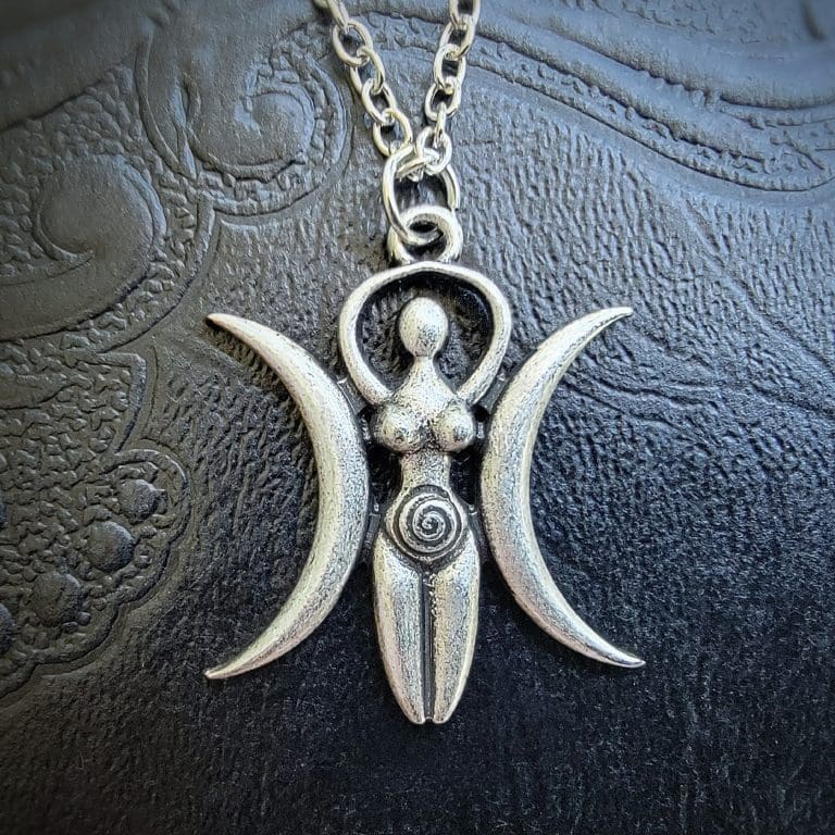 Slide 1 for Spiral Goddess Crescent Moon Necklace
