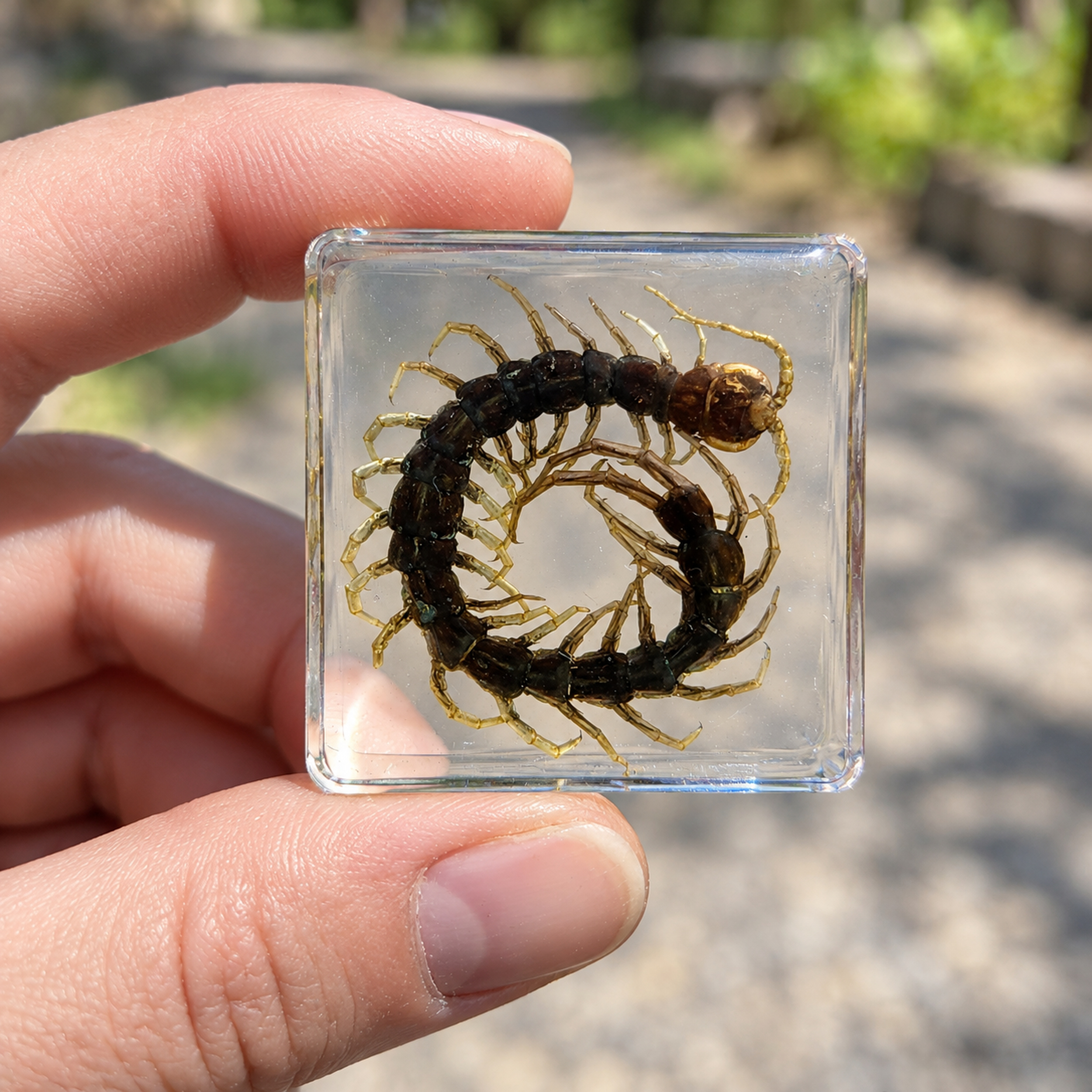 Real preserved Centipede, Tiny Insects in Resin, Oddities