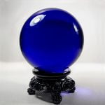 Cobalt Crystal Ball, Dark Blue Glass Ball, 80mm blue sphere.