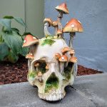 Goblin Core, Mushroom Skull, Curio, Skull decor, Skull with Mushrooms