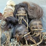 Real Shrunken Head for Sale, Real Hair Shrunken Head, Tiki Decor, Oddities and Curiosities