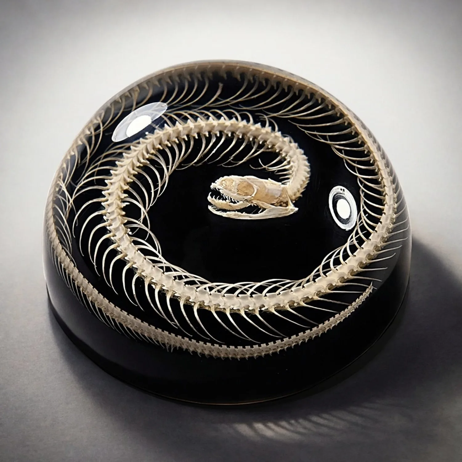 Slide 1 for Snake Skeleton in Resin, Black Dome, Enhydris chinensis