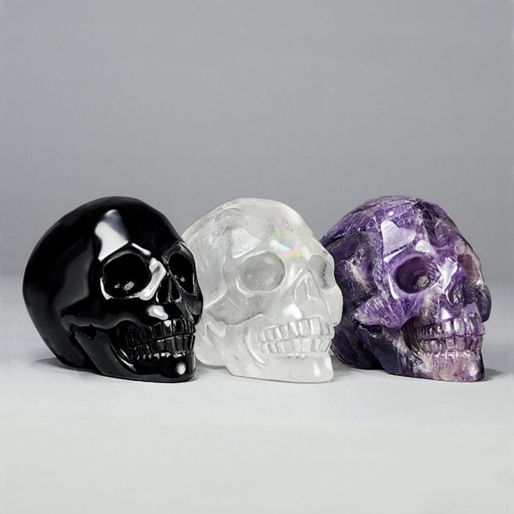 Highest Quality Carved Skull, Crystal Skulls, Obsidian Skull, Amethyst Skull, Carved Quartz Skull