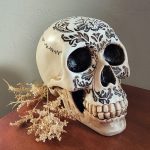Carved Skull, Oddities Decor, Damask Skull