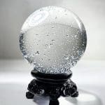 Solid Glass Sphere with Bubbles, 80mm Crystal Ball Clear with Bubbles