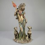 Bronze Hecate Statue, Hecate Goddess, Wicca God, Altar Statue