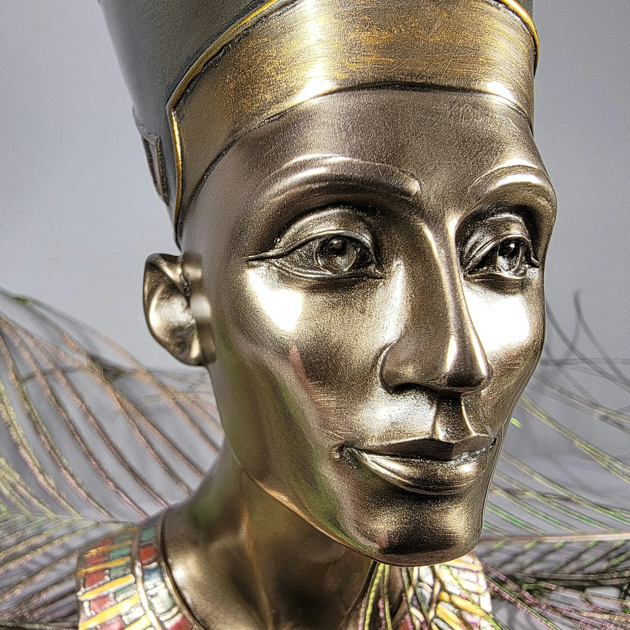 Slide 5 for Egyptian Queen Nefertiti Bust, Bronze Secret Stash Trinket Box