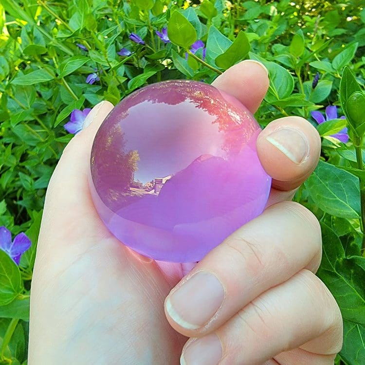 Small purple Glass Ball, 60mm Purple Crystal Ball, Wiccan Decor, Gothic Decor