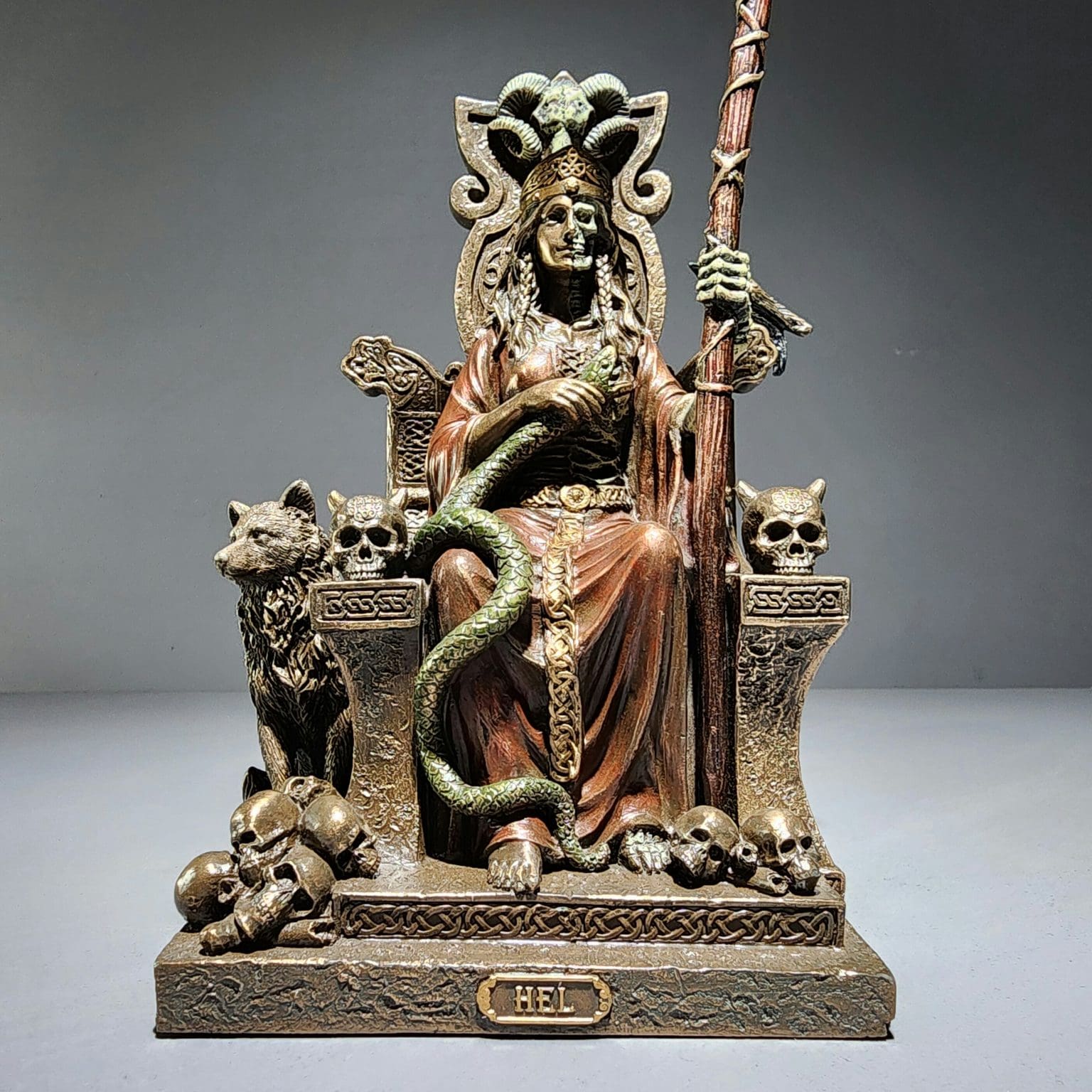 Bronze Hel The Two Faced Terror Figurine 23cm