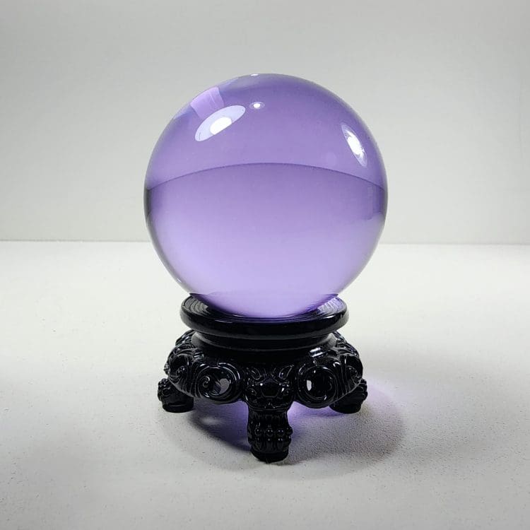 Small purple Glass Ball, 60mm Purple Crystal Ball, Wiccan Decor, Gothic Decor