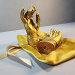 Unique Decor, Vintage Gold Hands, Oddities Decor, Weird Decor, Gold Leaf Angel Hands