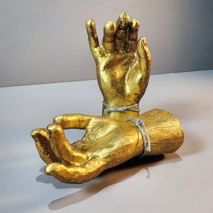 Unique Decor, Vintage Gold Hands, Oddities Decor, Weird Decor, Gold Leaf Angel Hands