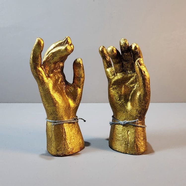 Unique Decor, Vintage Gold Hands, Oddities Decor, Weird Decor, Gold Leaf Angel Hands