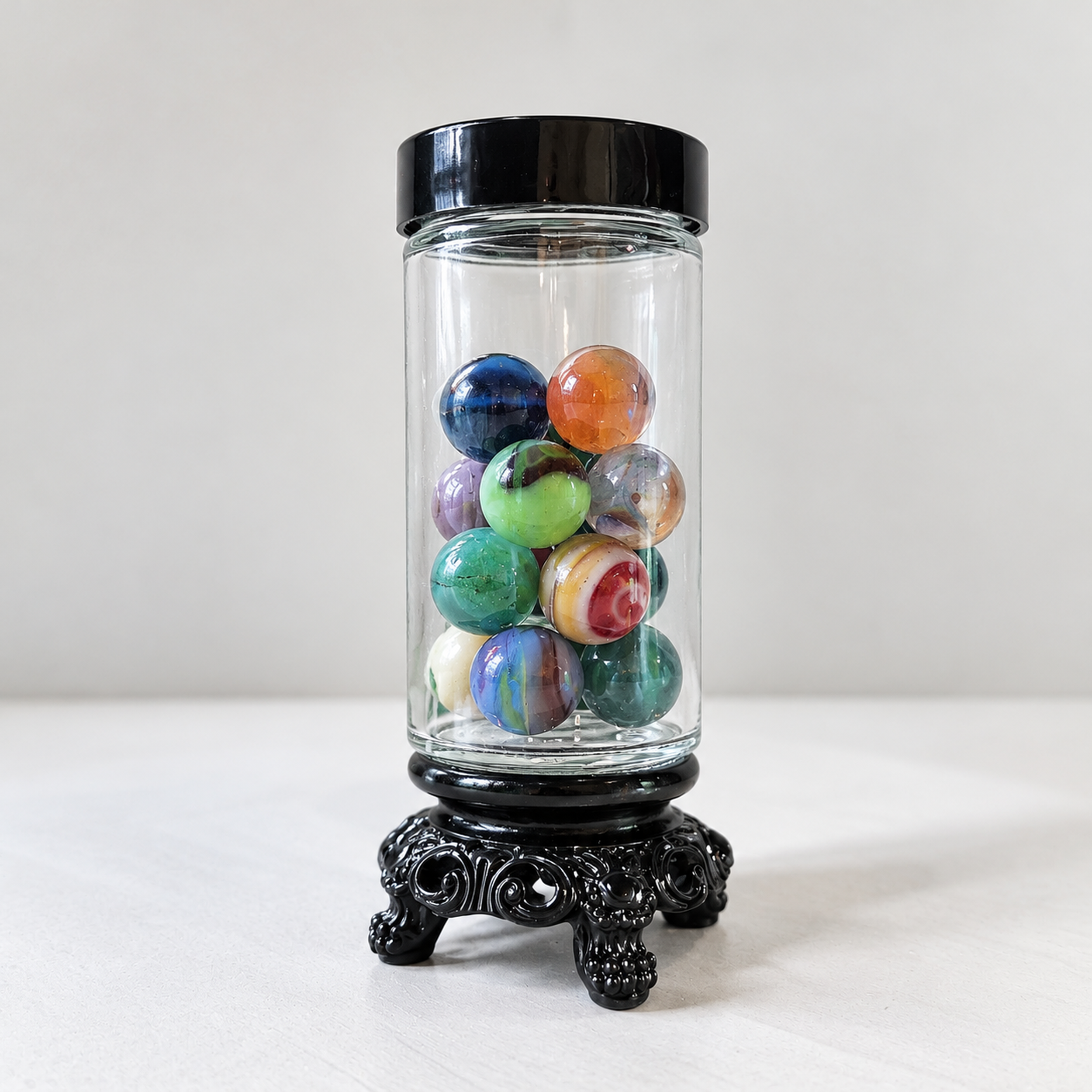Slide 6 for Radioactive Marbles, Uranium Glass Marbles, Multicolor Vaseline Glass