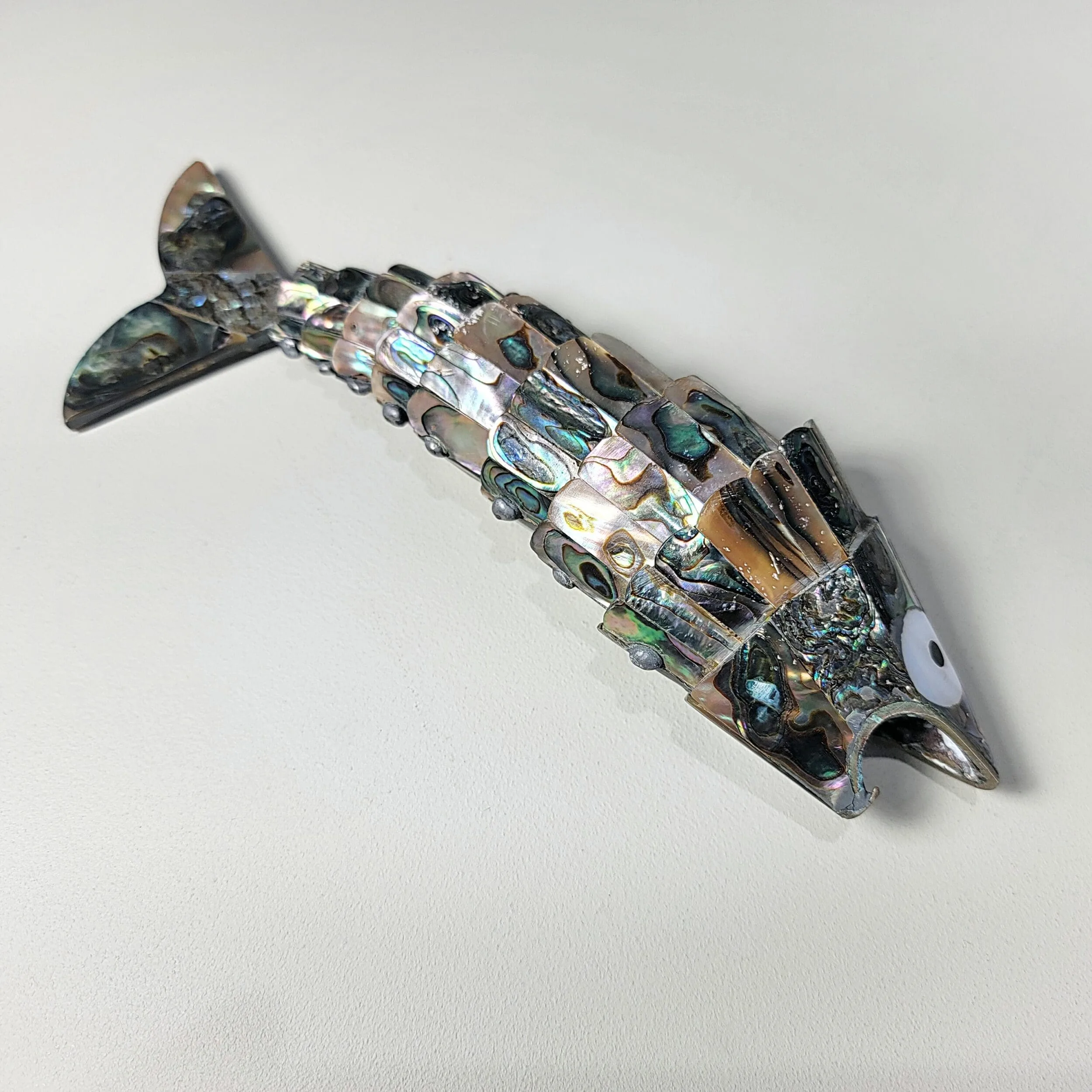 Slide 3 for Vintage Abalone Shell Articulated Fish Bottle Opener