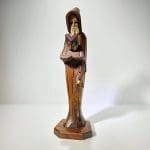 Vintage hand Carved Wood Monk, Folk Art Carved Priest With Rosary, Curiosities, Oddities Decor