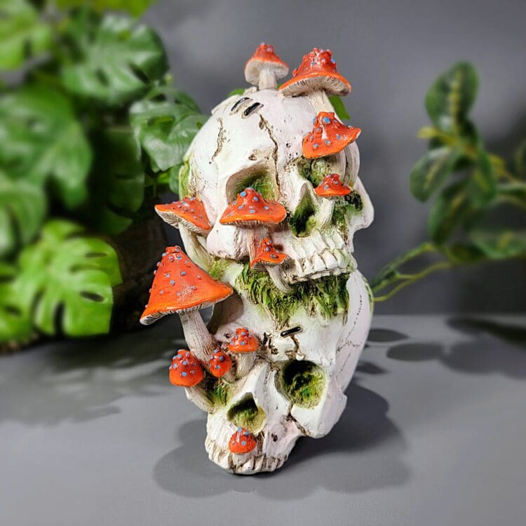 Mushroom Skull, Goblincore, Mushroom Decor, Skull Decor