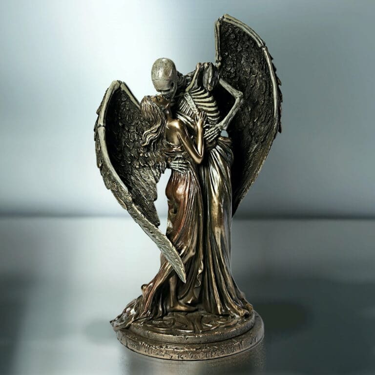 Slide 1 for Large Bronze Grim Reaper Statue, Kiss of Death