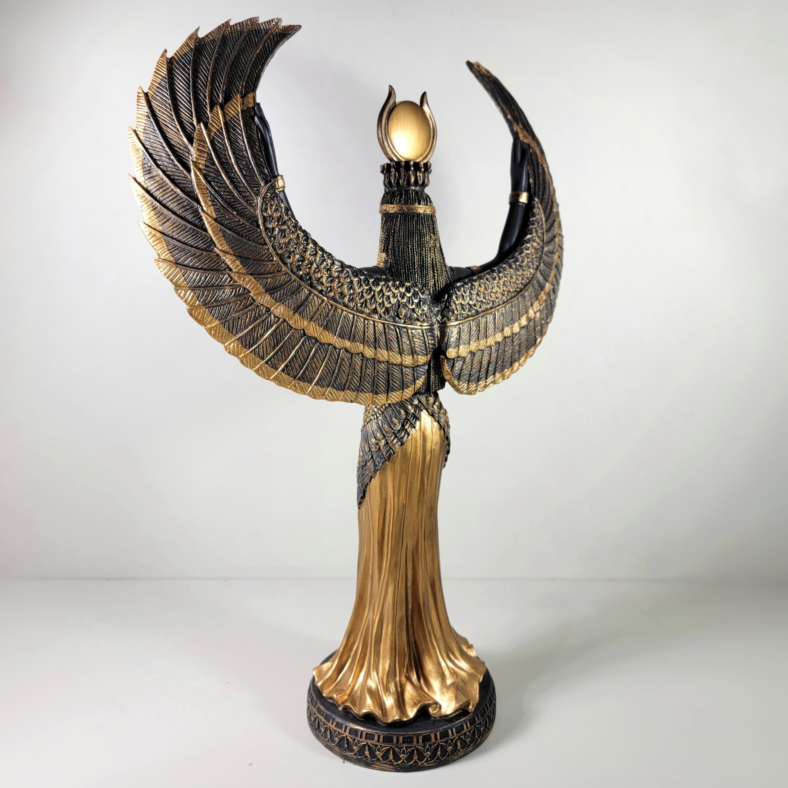 Slide 6 for Large Isis Statue, Black and Gold Egyptian Goddess