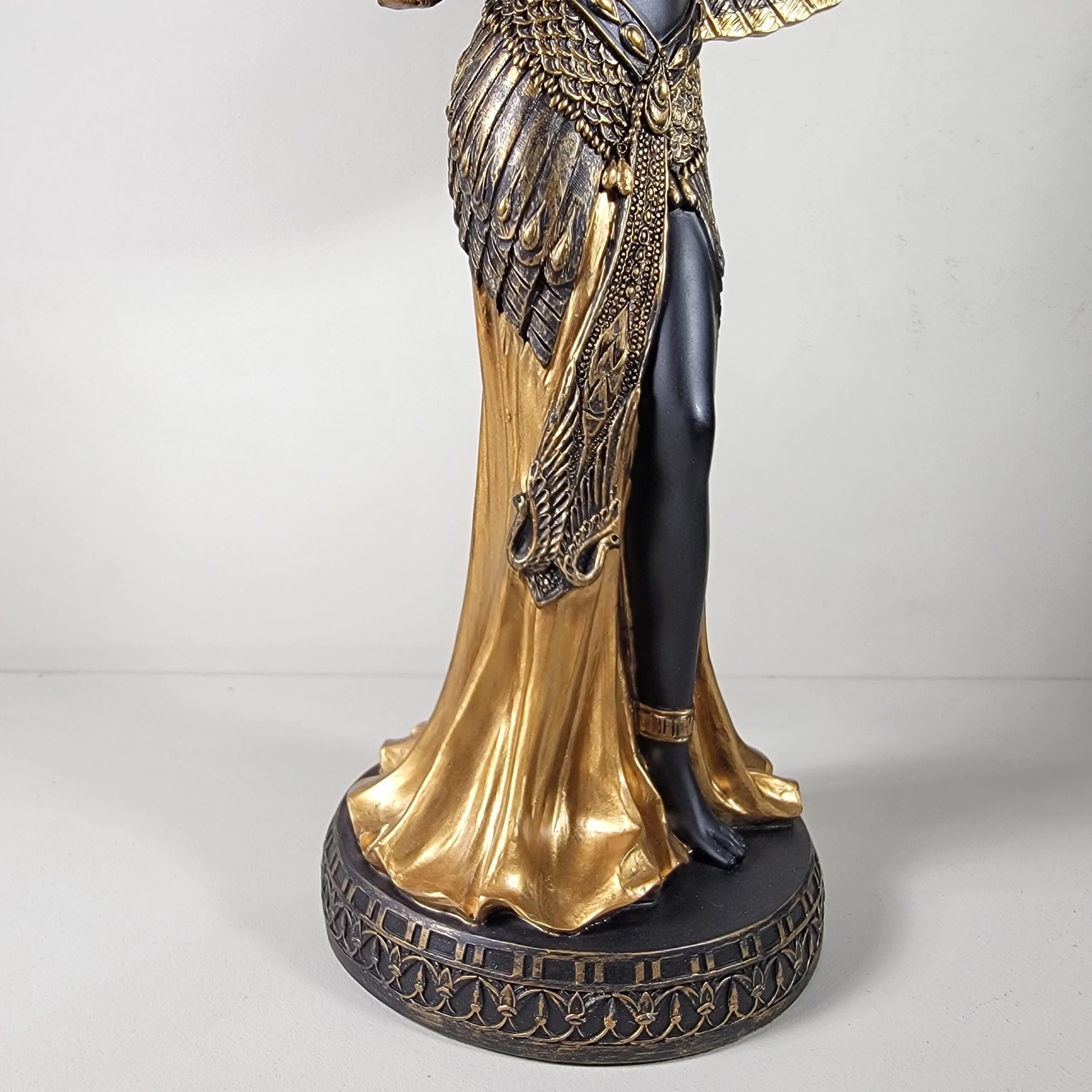 Slide 4 for Large Isis Statue, Black and Gold Egyptian Goddess