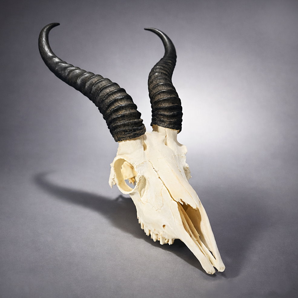 Slide 1 for Springbok Skull, African Skull with Horns