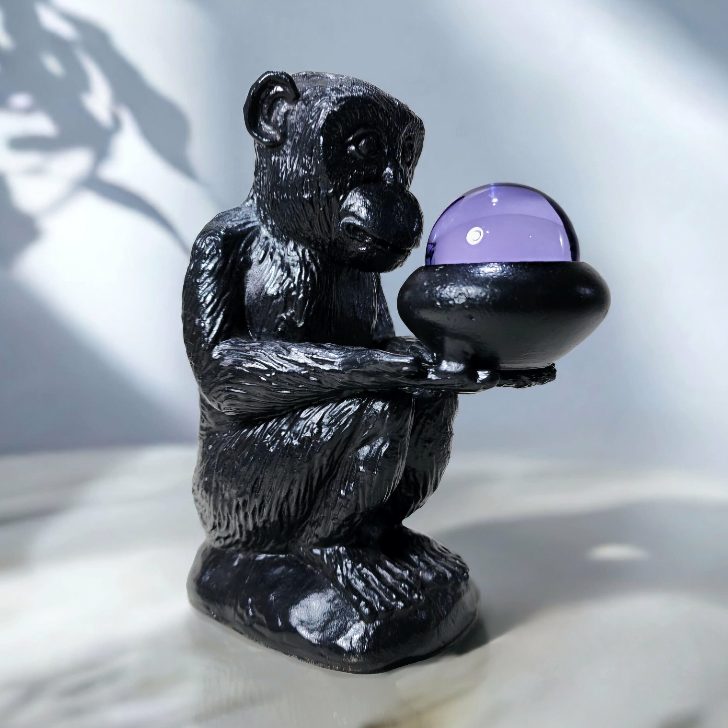 Slide 1 for Vintage Black Monkey Holding Crystal Ball, Circa 1965