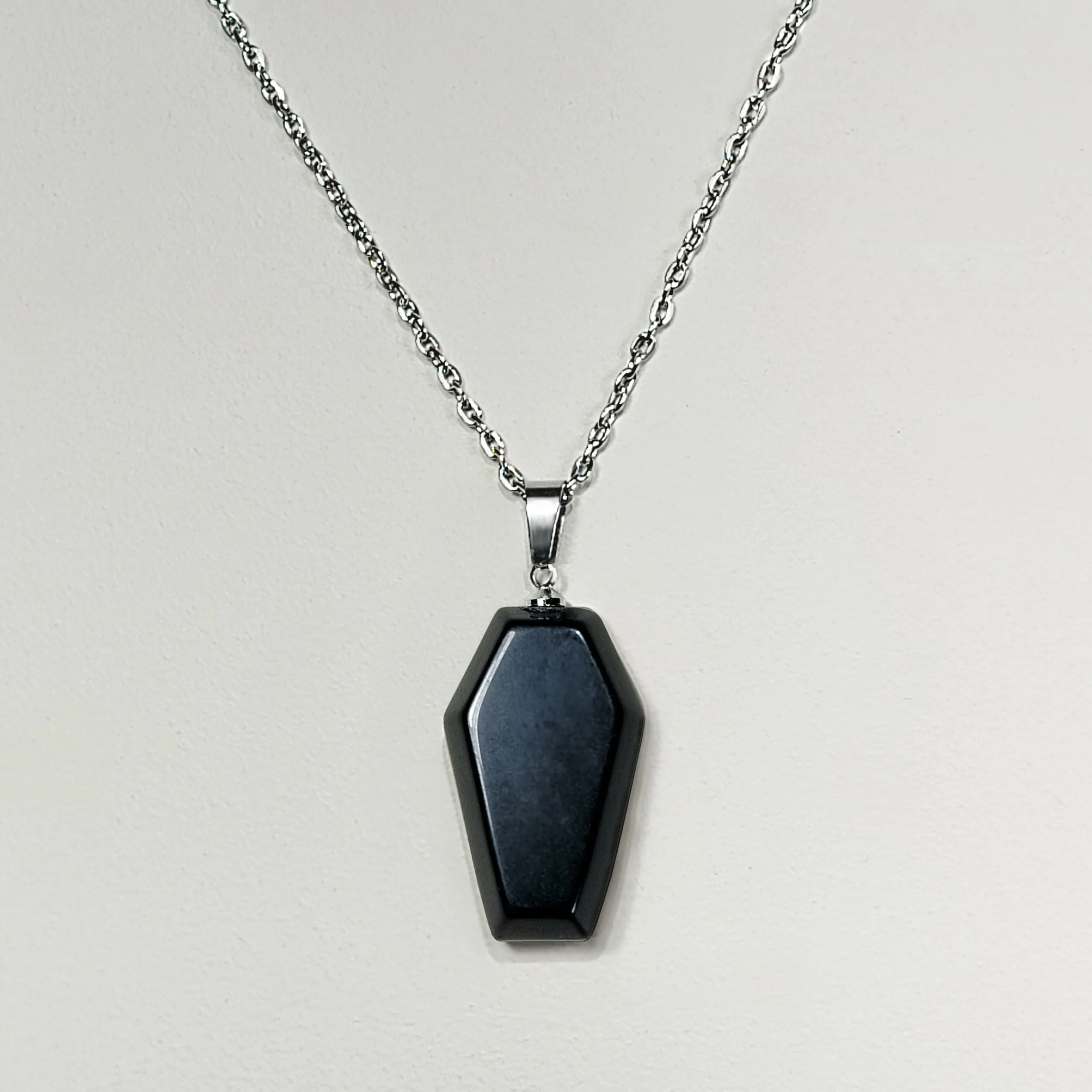 Slide 1 for Obsidian Coffin Necklace