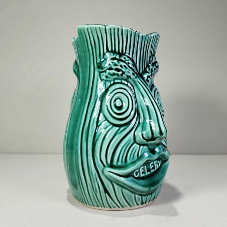 Vintage Ceramic Celery Face Vase, Weird Decor - Image 3