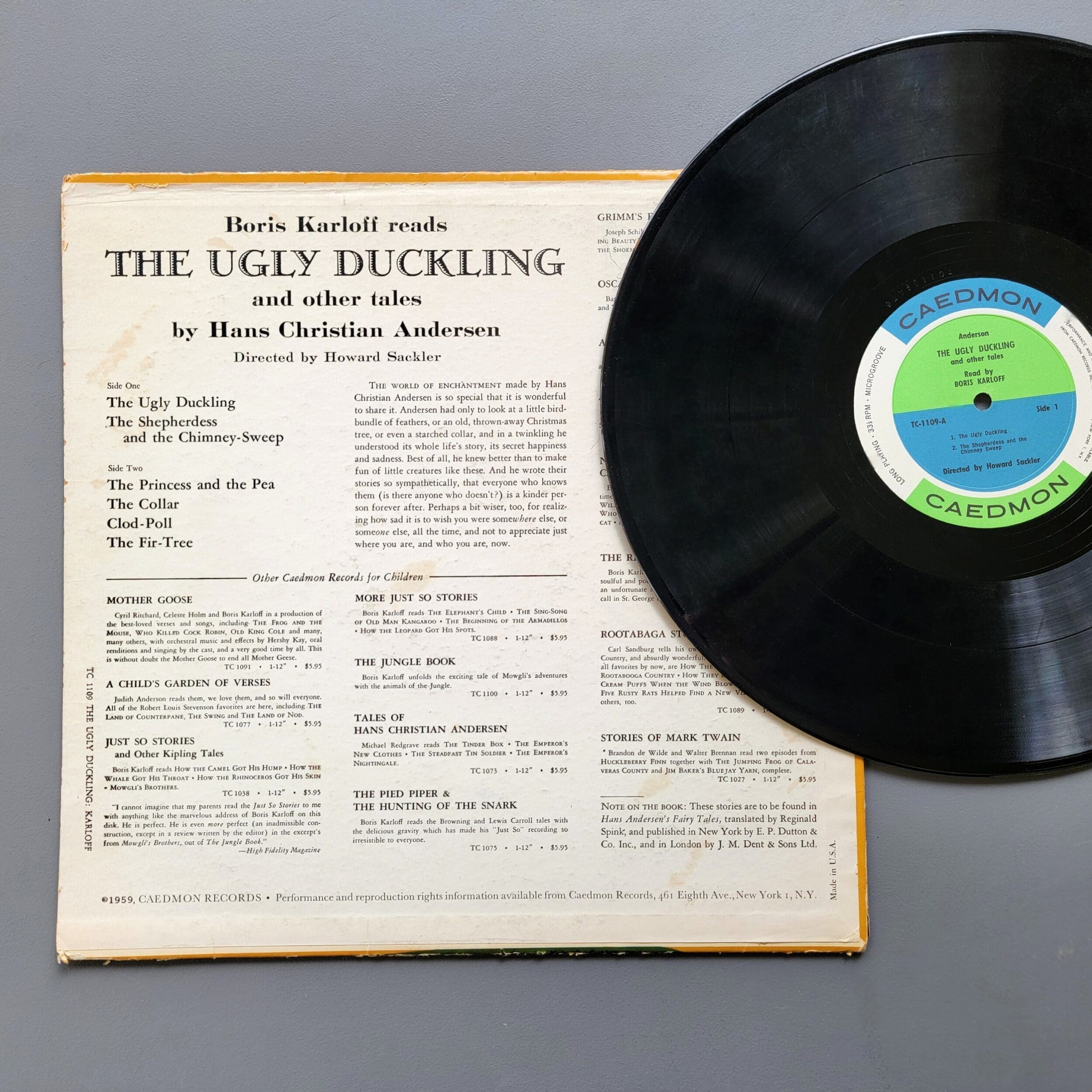 Slide 4 for Framed Vintage Record, Boris Karloff Reads The Ugly Duckling