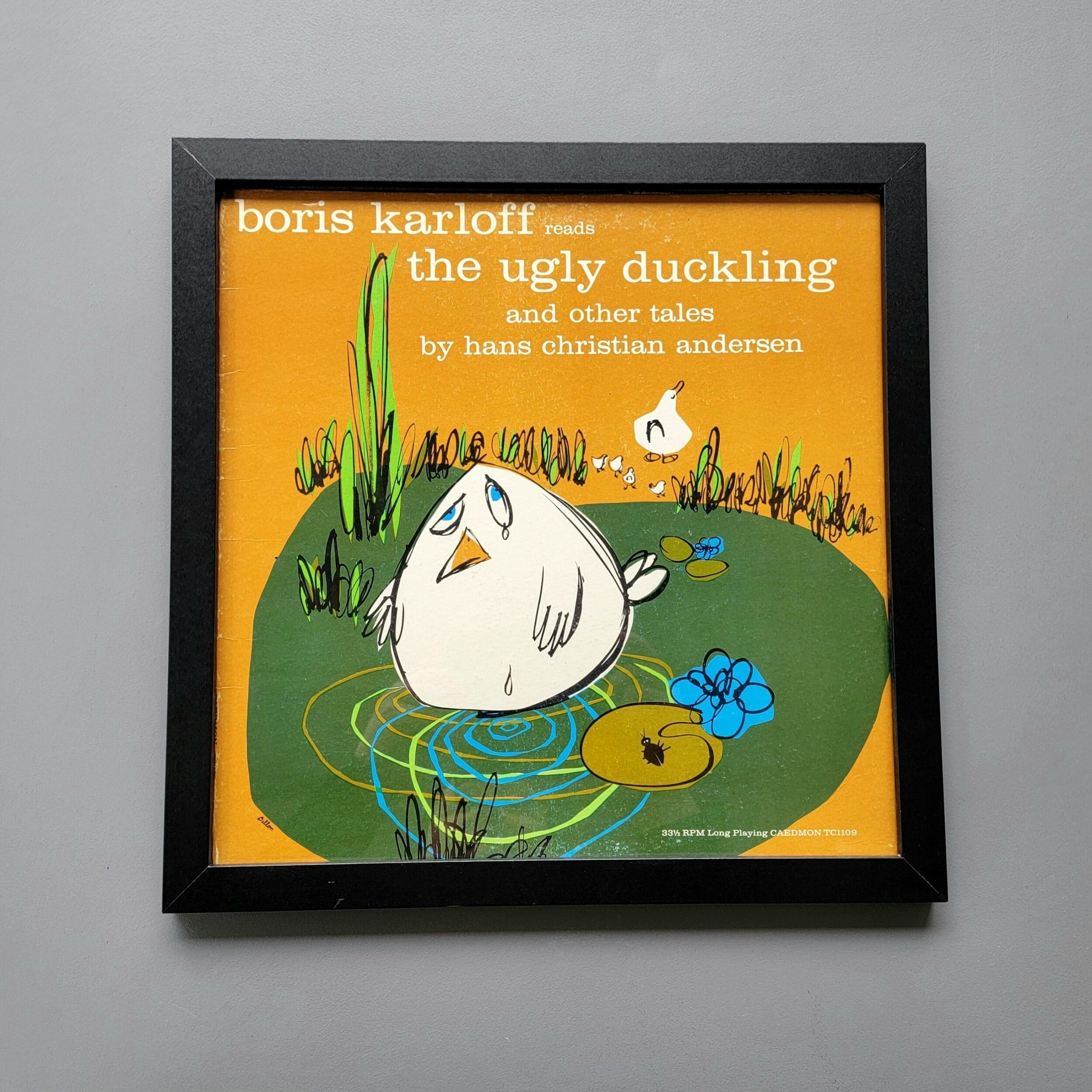 Slide 1 for Framed Vintage Record, Boris Karloff Reads The Ugly Duckling
