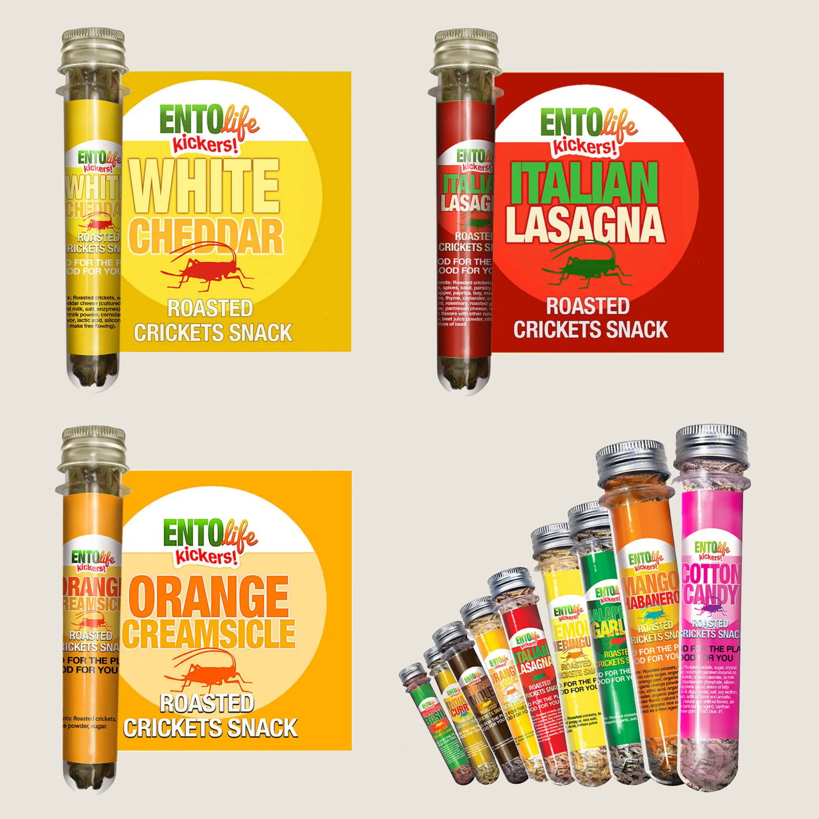 Slide 3 for Edible Insects, Flavored Cricket Tube Varity Pack