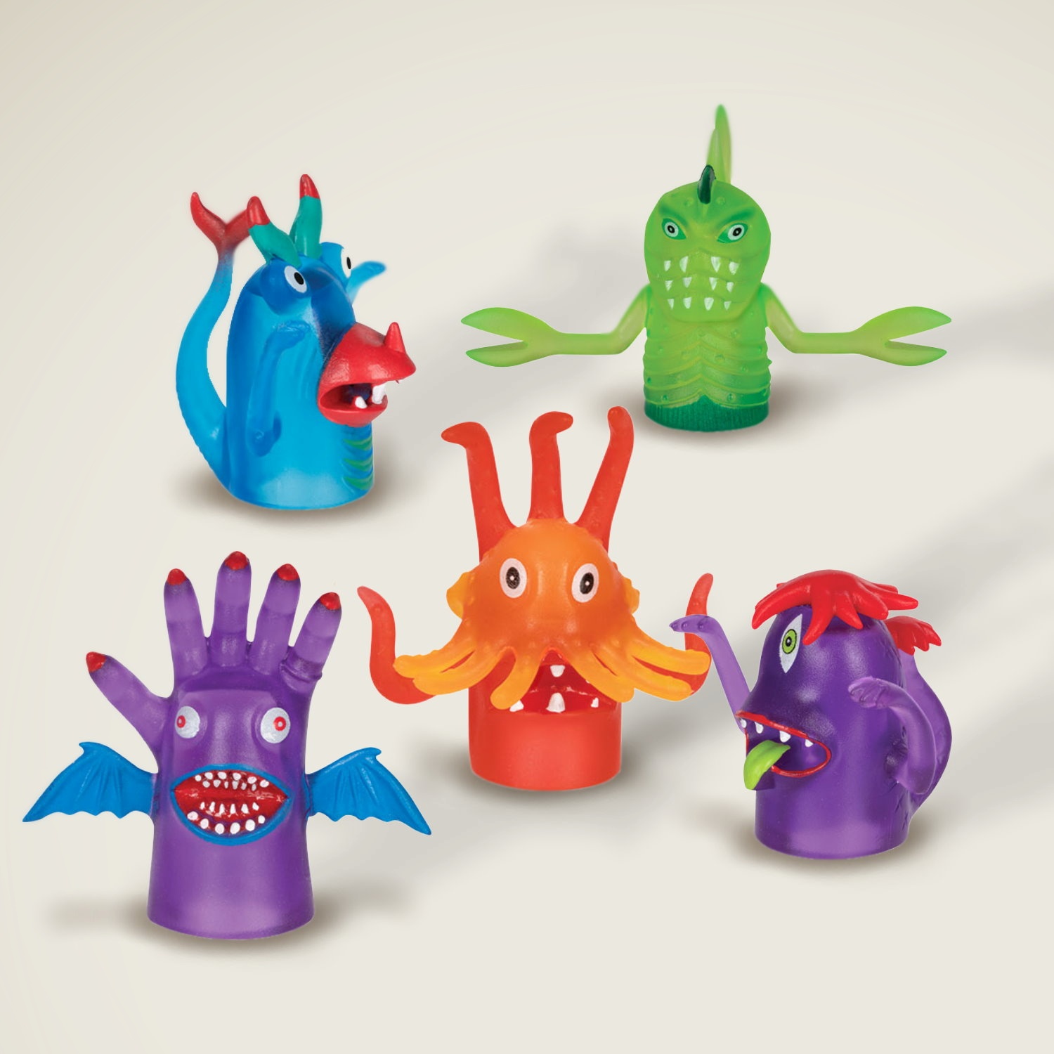 Slide 1 for X5 Finger Monsters, Finger Puppet Toy Set