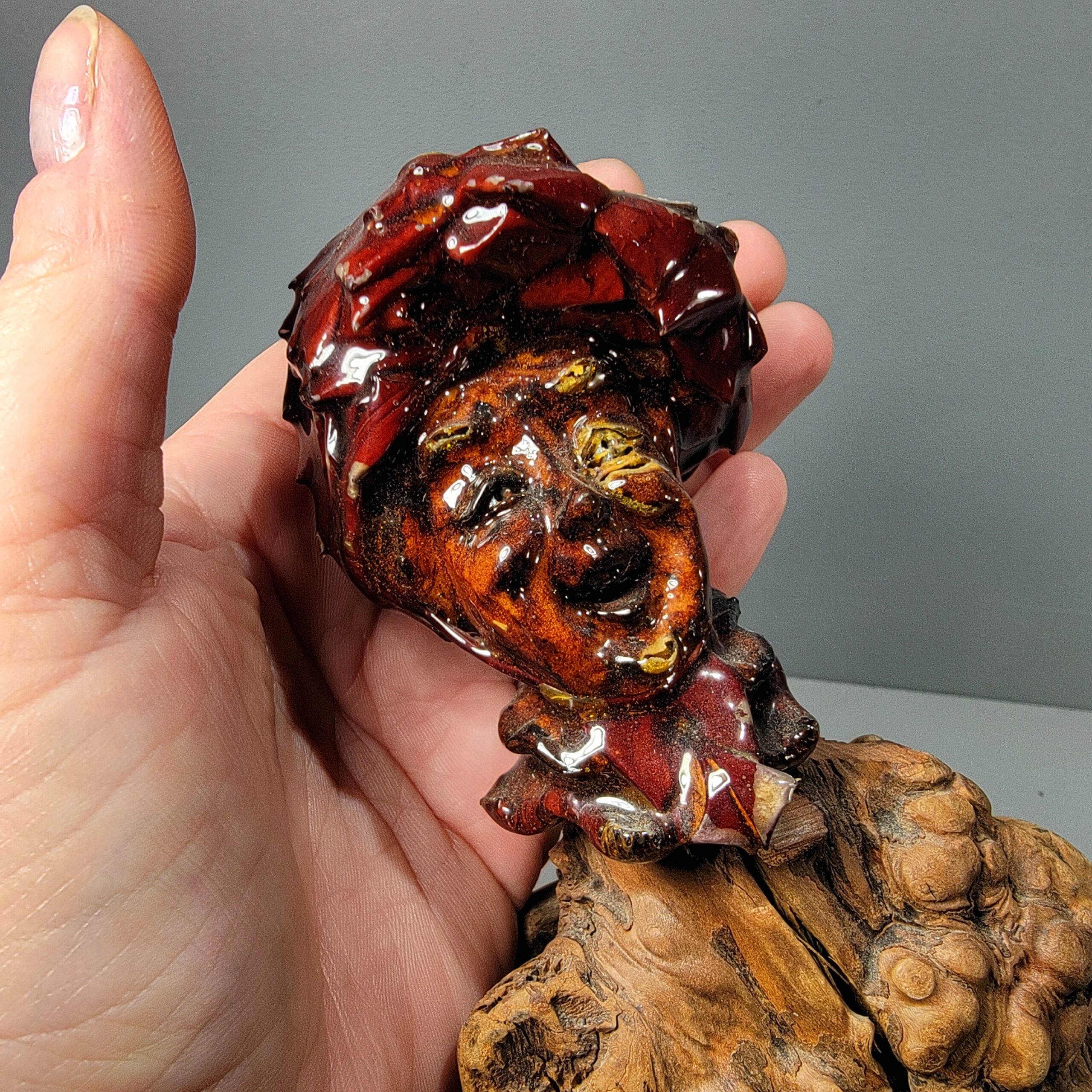 Slide 5 for Vintage Apple Carving Sculpture, Folk Art, Shep Shapiro