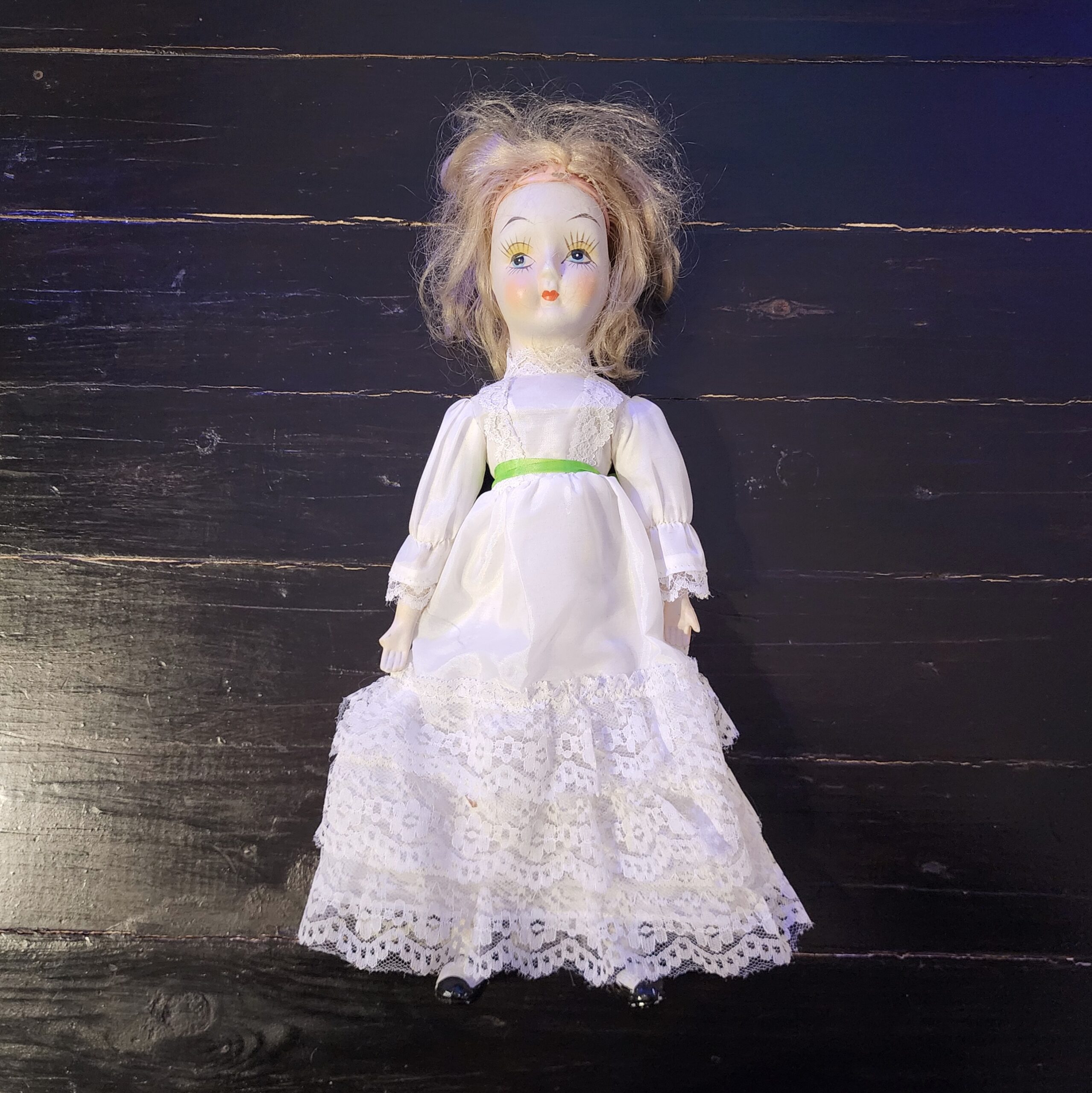 Slide 3 for Vintage Walda Antiqued Porcelain Doll