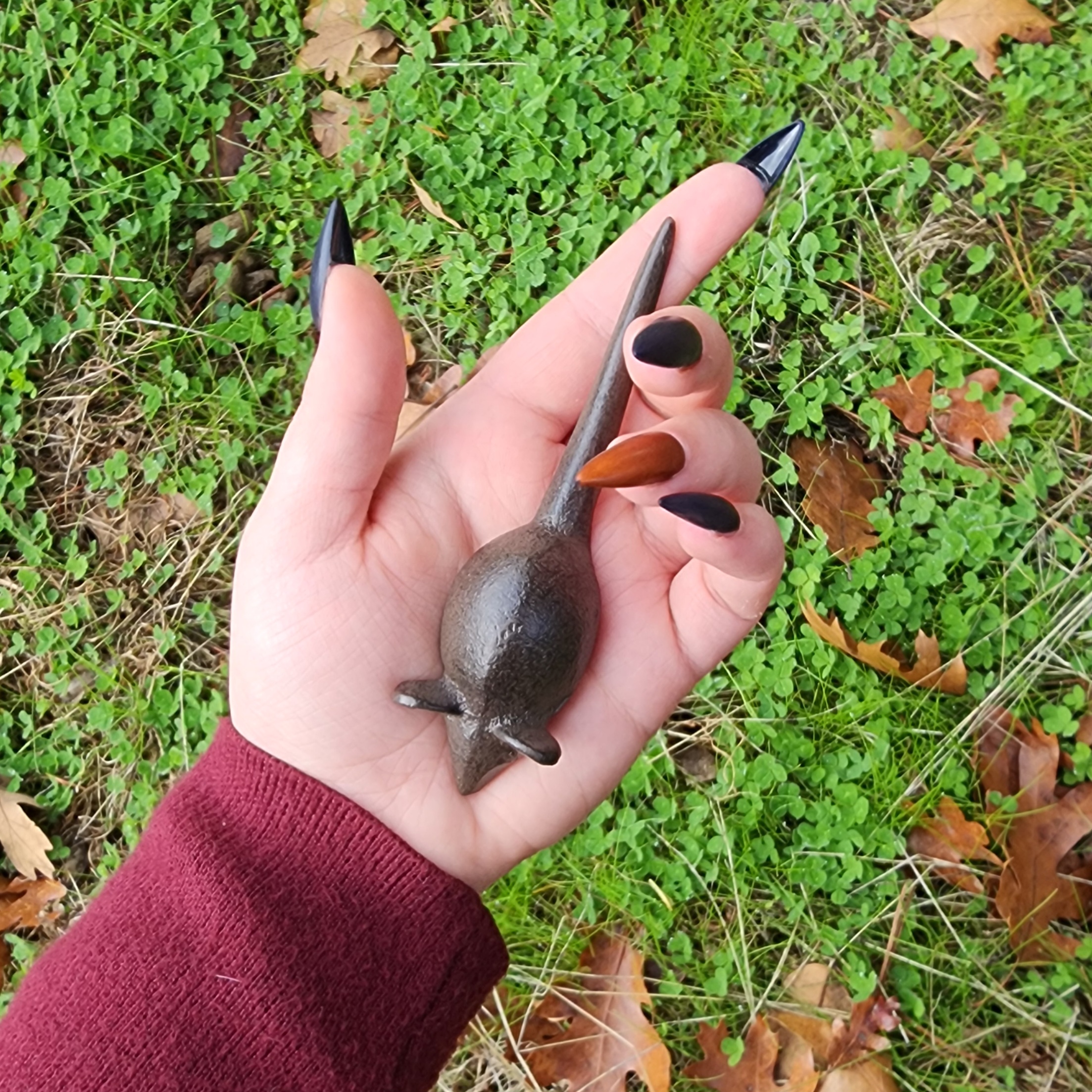 Slide 2 for Cast Iron Brown Mouse Figurine, 4.5 Inch