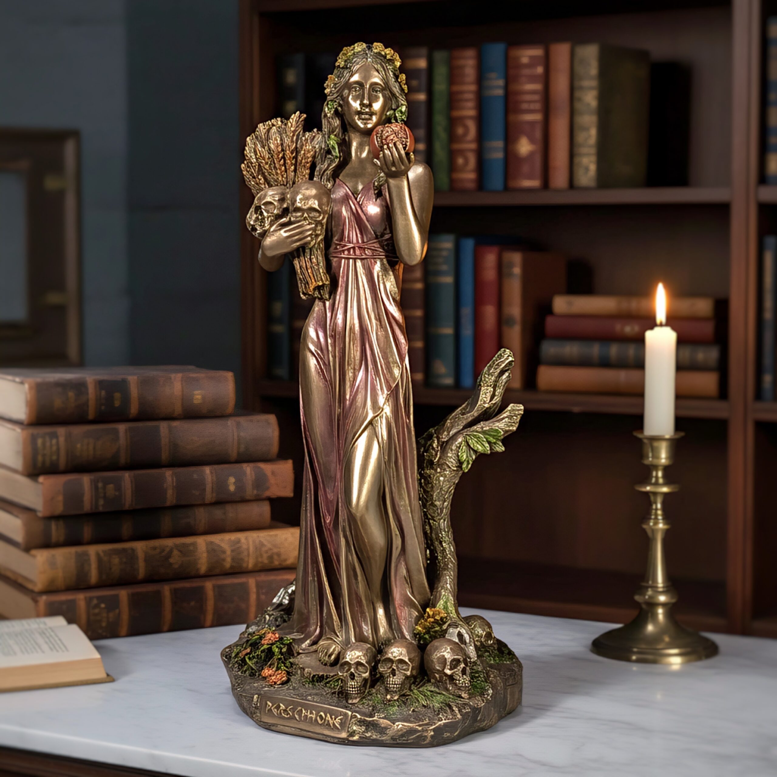 Slide 1 for Bronze Persephone Statue, Greek Goddess