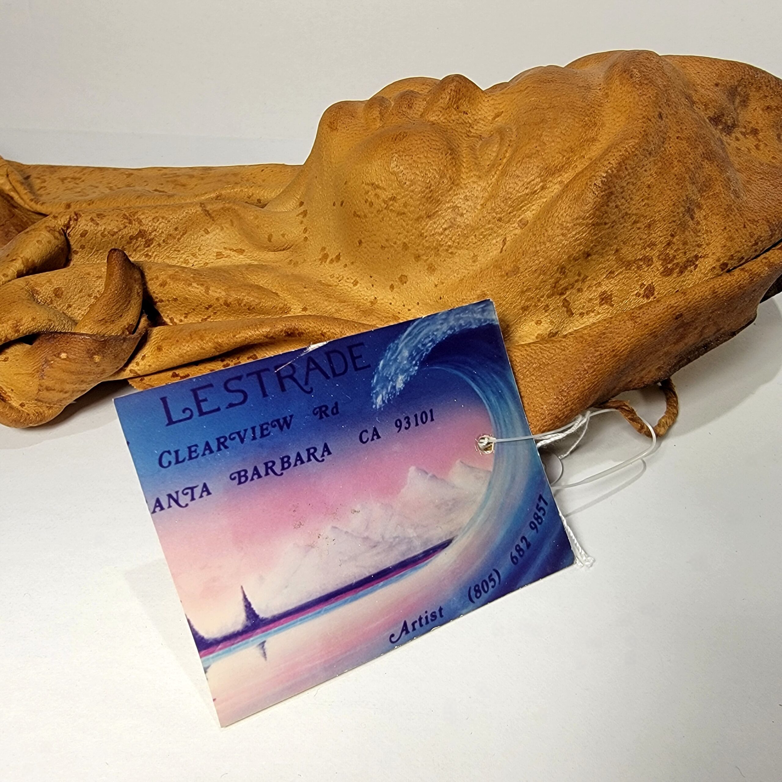 Slide 7 for Vintage Handmade Leather Face, Unique Art Piece