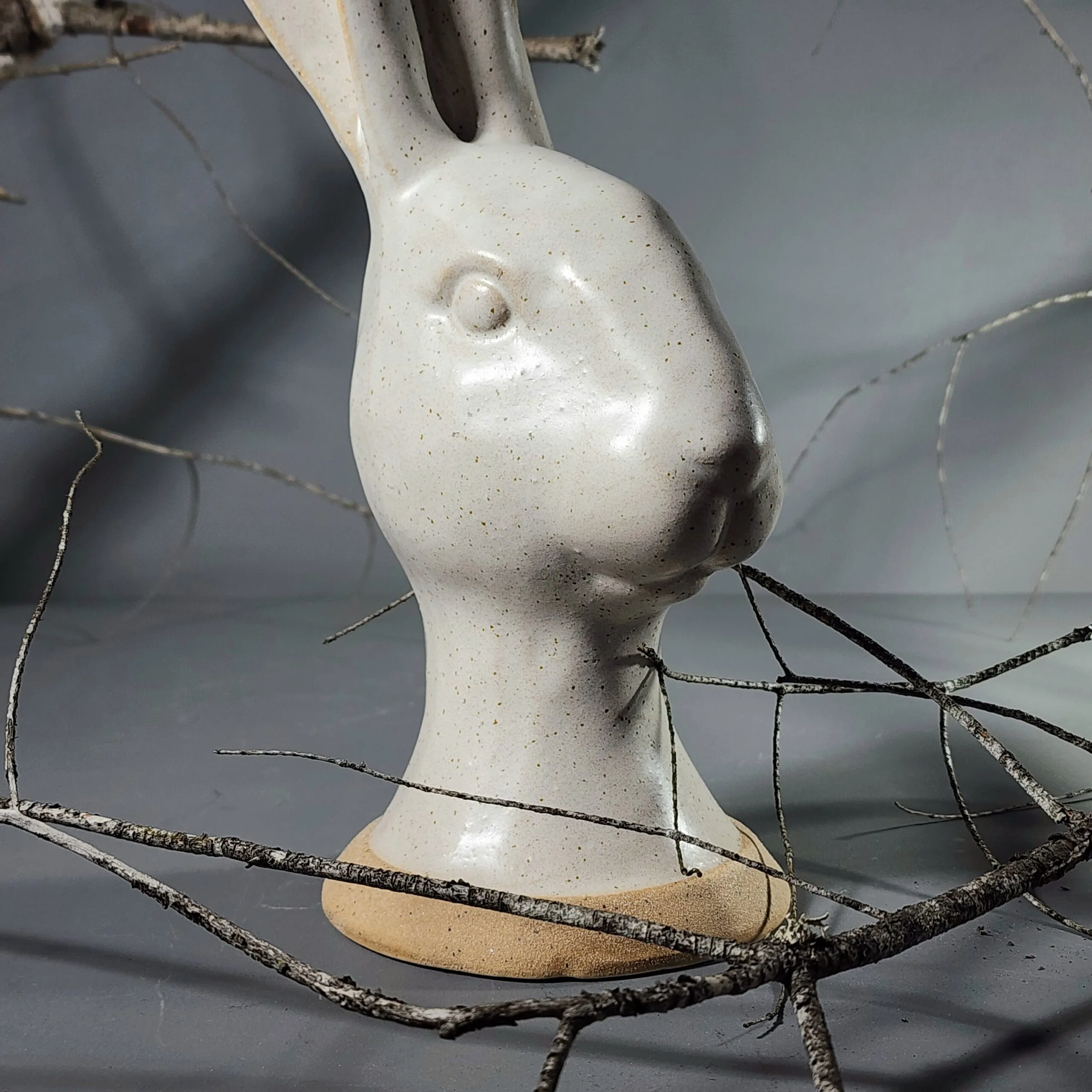 Slide 2 for Tall Ceramic Rabbit Head