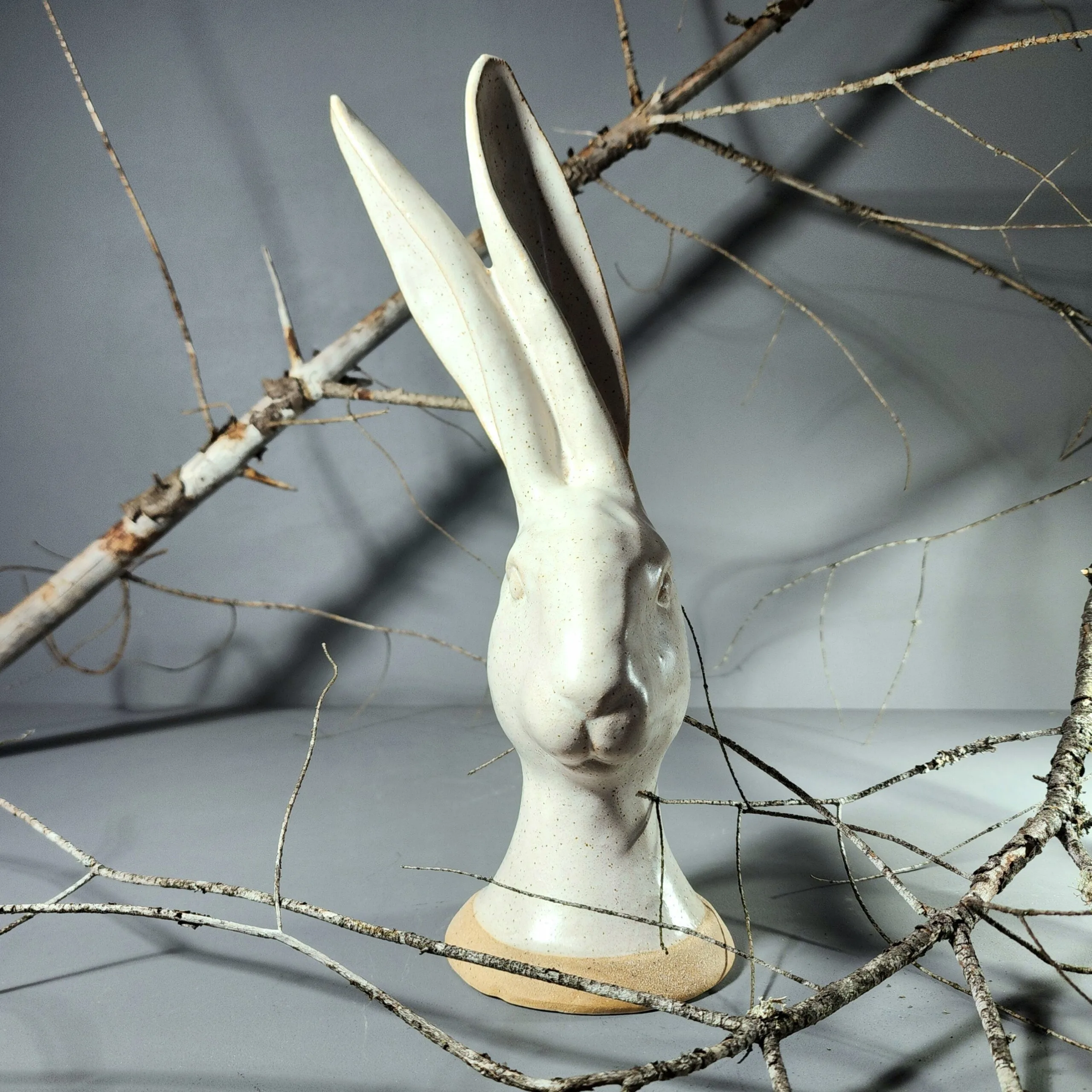 Slide 4 for Tall Ceramic Rabbit Head