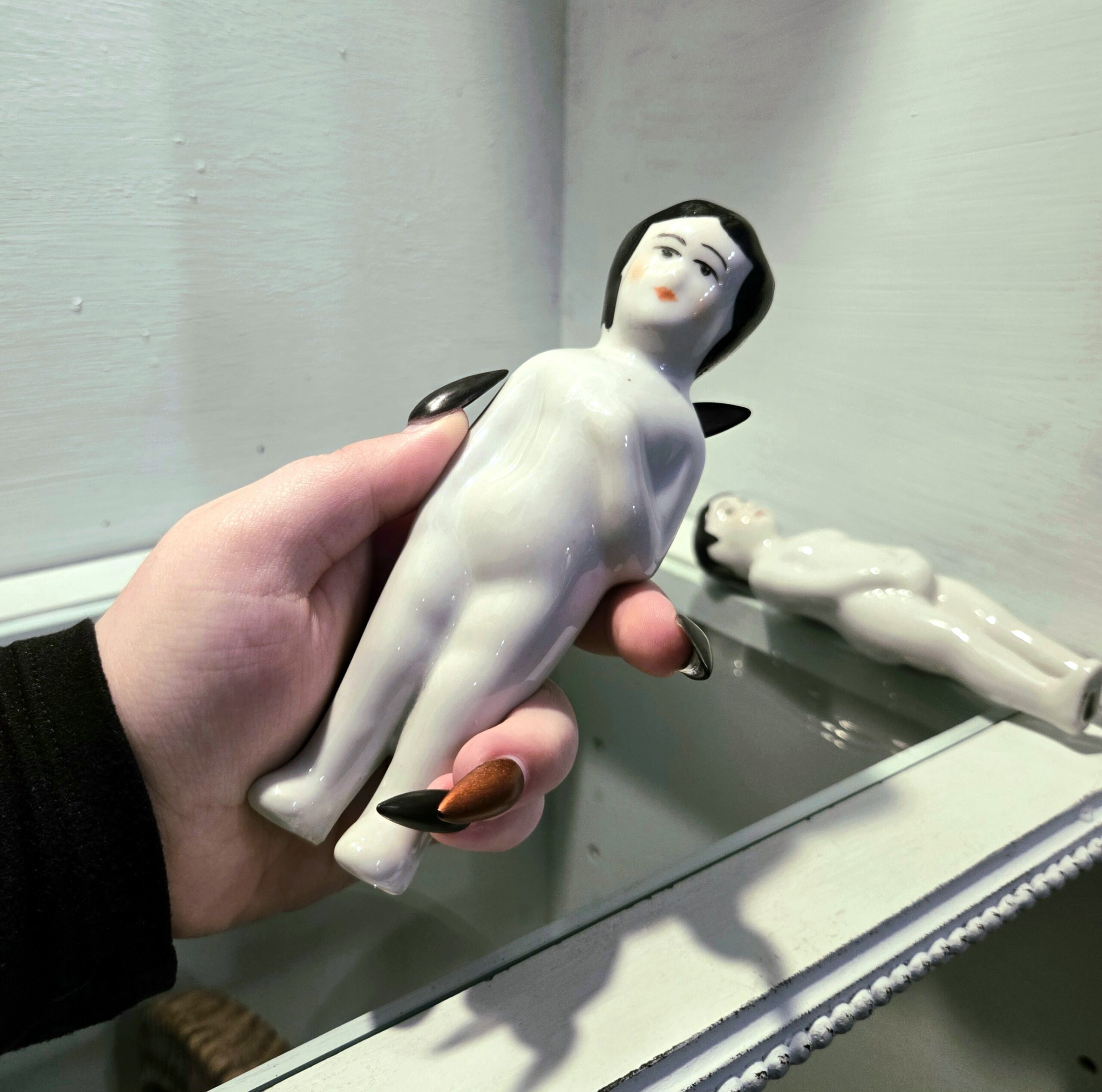 Slide 2 for Porcelain Dolls, Boy and Girl Vintage Style Ceramic Dolls